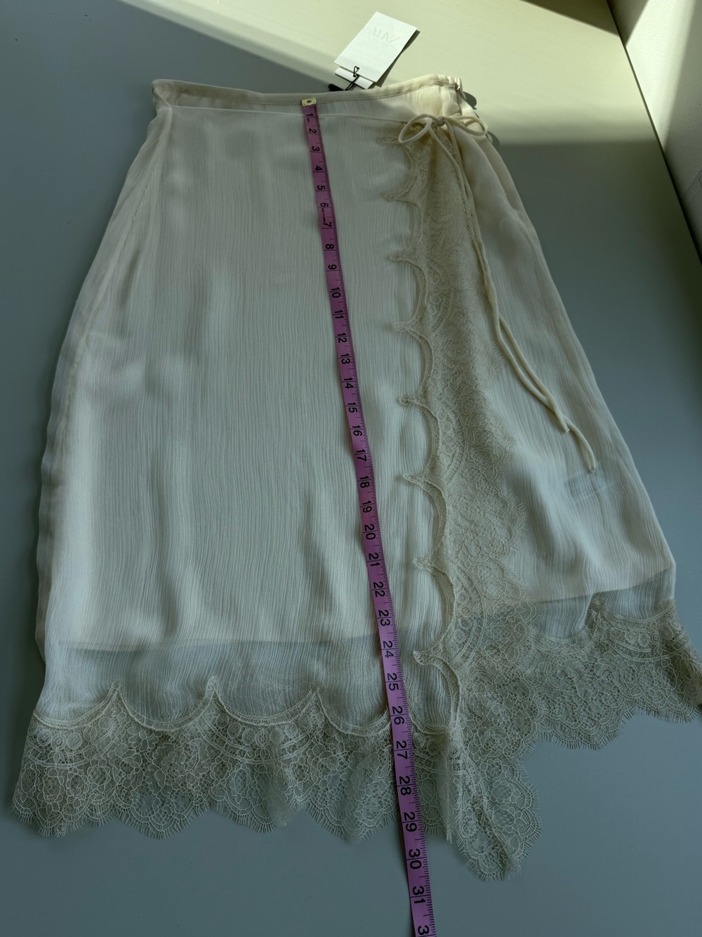 NWT Zara ZW Collection Lace Pareo Skirt Oyster-White, XS - Picture 9 of 15